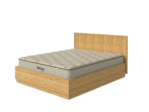 Кровать 80х200 Tempo с подъемным механизмом - Кровать с ПМ с вертикальной фрезеровкой и декоративным обрамлением изголовья