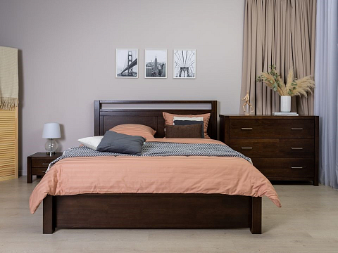 Кровать 90х190 Fiord - Кровать из массива с декоративной резкой в изголовье.