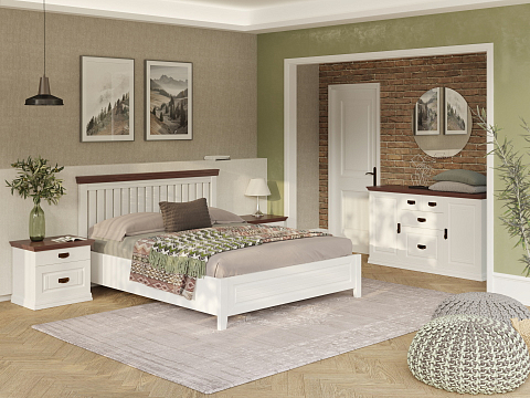 Кровать в стиле минимализм Olivia - Кровать из массива с контрастной декоративной планкой.